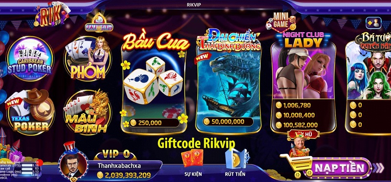 Hàng trăm ngàn giftcode Rikvip xịn sò đang sẵn sàng chờ bạn