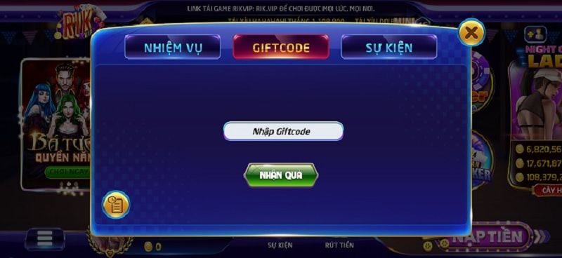 Hướng dẫn cách nạp giftcode Rikvip cực nhanh cho người mới