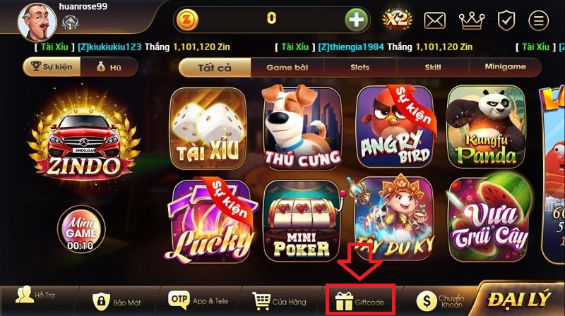 Hướng dẫn cách nạp giftcode Zindo club dễ hiểu A-Z