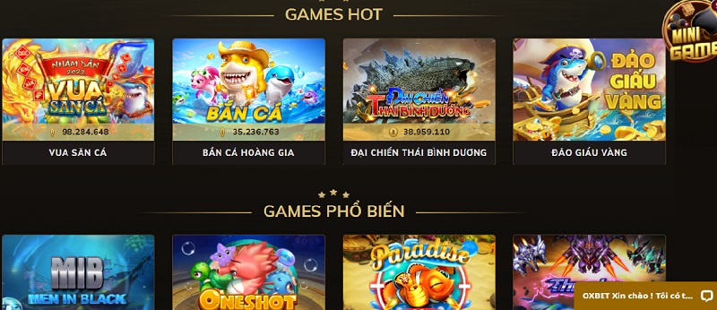 Những tựa game bắn cá Oxbet