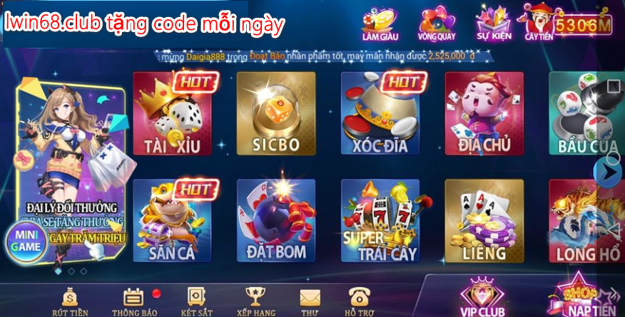 Chơi game nhận Giftcode Iwin68