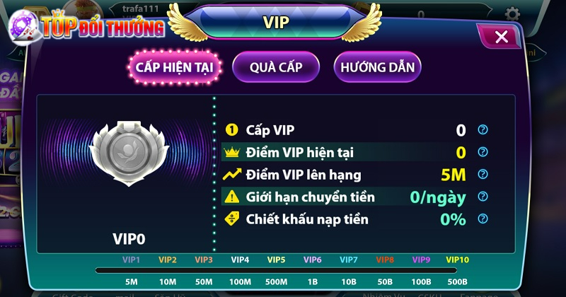 Đạt tổng doanh thu thắng cược để thăng cấp Vip