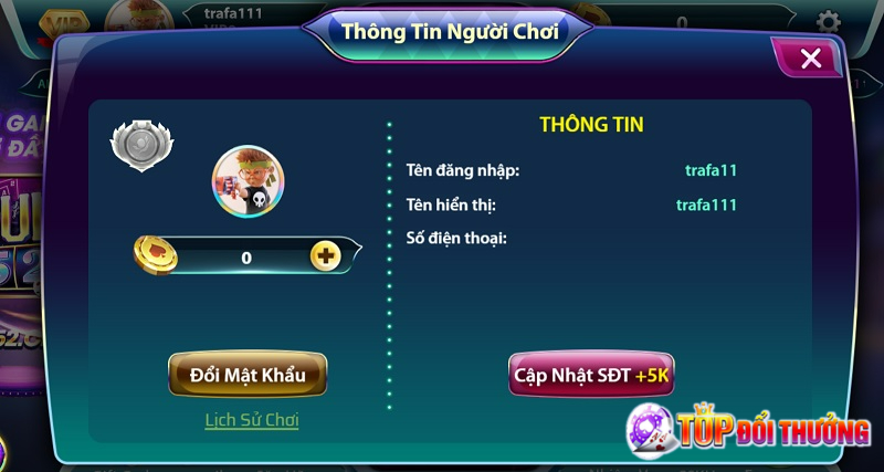 Cập nhật các thông tin chính chủ để kích hoạt tính năng bảo mật