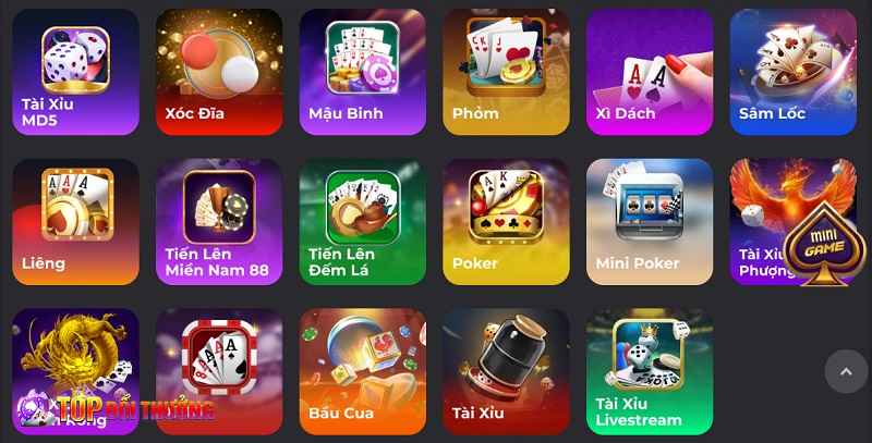 Kho game cá cược UK88 đa dạng, chất lượng